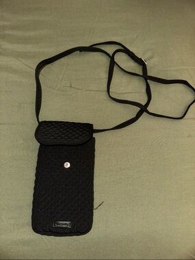 Vera Bradley Black Quilted Crossbody Phone Case
